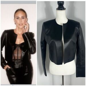 Susan Bender essential cropped leather jacket